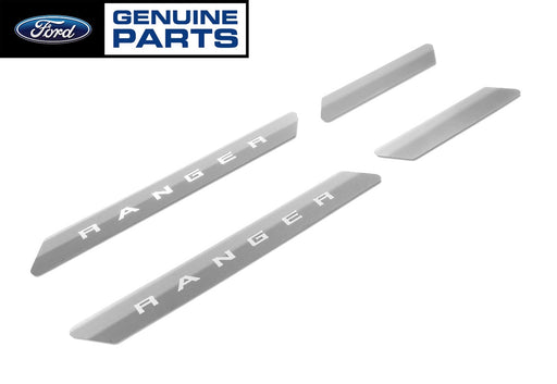 2019-2023 Ford Ranger Supercrew OEM Polished Stainless Door Sill Step Plates 4pc