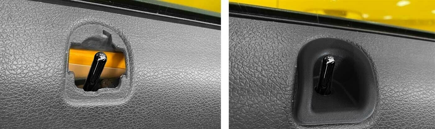 2005-2014 Mustang Black Door Panel Lock Bezels Grommets & Pins Kit LH & RH