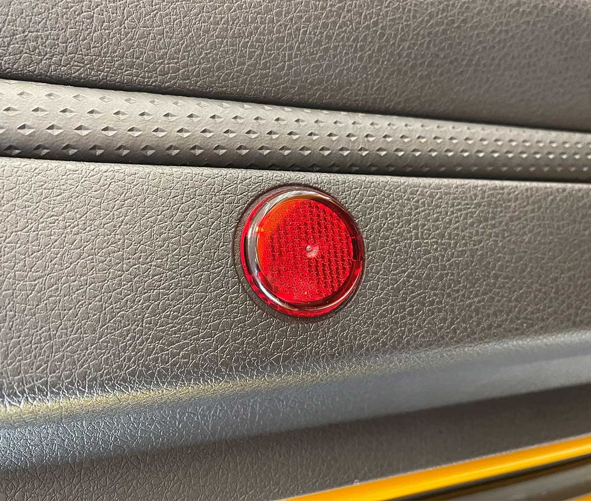 2005-2009 Ford Mustang Interior Inside Red Door Panel Reflector
