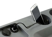 1987-1993 Ford Mustang Smoke Gray Center Console w Brake Boot, Cup Holders & USB