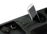 1987-1993 Ford Mustang Black Center Console w/ Brake Boot, Cup Holders & USB