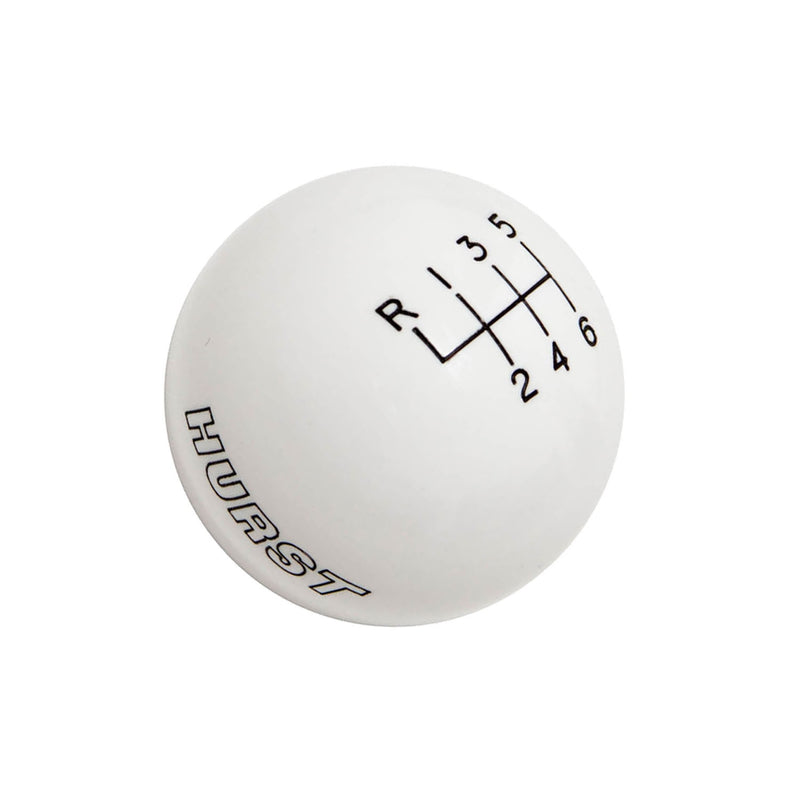 2015-2023 Mustang Hurst 6-Speed Manual Trans. White Gear Shifter Shift Knob