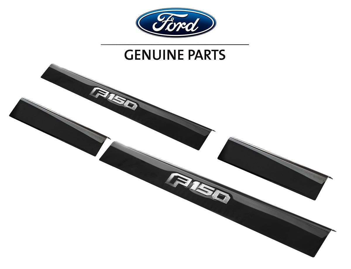 2015-2020 F150 Genuine Ford OEM Bottom Door Step Sill Plates Black Platinum Pair