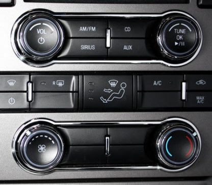 2010-2014 Mustang Chrome Billet A/C AC Radio Knobs Panel Surround Highlight Trim