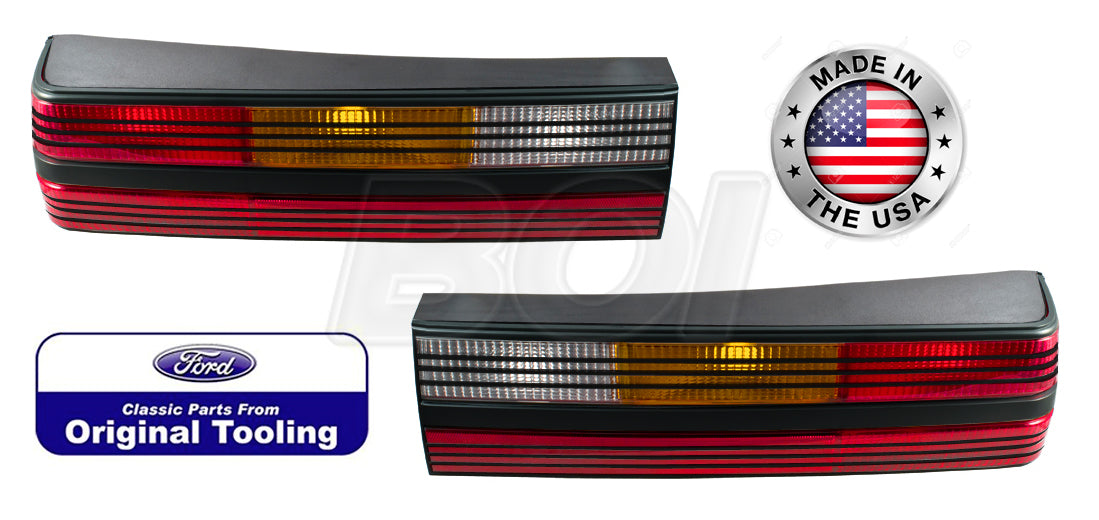 1984 Mustang SVO Black OEM Complete Taillights Tail Lights Housings LH RH *NEW*