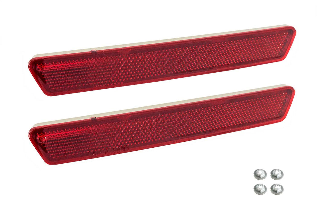 1999-2004 Ford Mustang Rear Lower Bumper Reflectors Red Pair LH RH