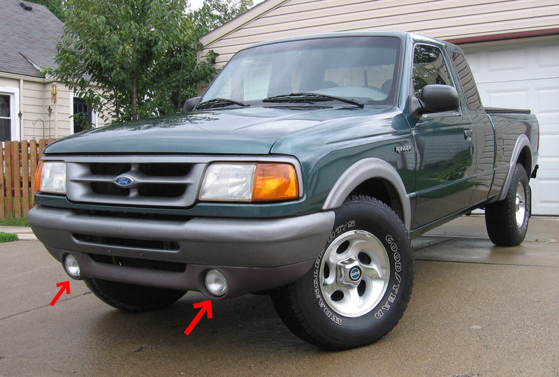 1993-1997 Ford Ranger XLT STX 4.75" Glass Fog Light Lamps Lenses w H3 Bulbs Pair