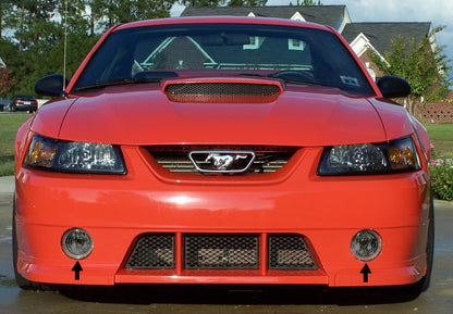 1999-2004 Mustang Roush Stage 1,2,3 Complete Smoked Fog Lights H10 Bulbs - Pair