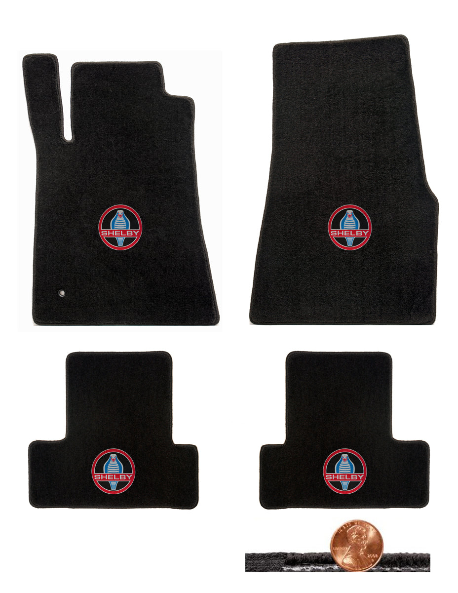 2005-2010 Shelby GT-500 Mustang Black 4pc Loop Floor Mats - Vintage Co ...