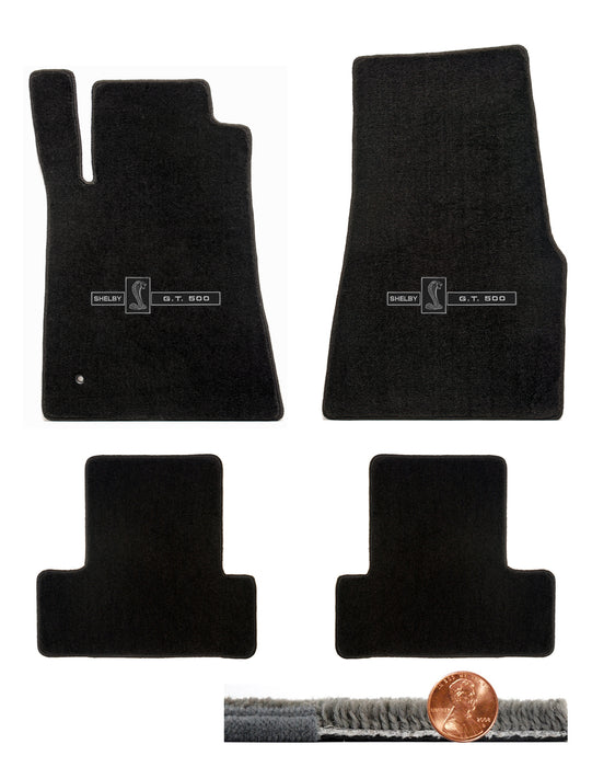 2005-2010 Shelby Black Ultimat Front & Rear Floor Mats - GT500 Cobra Logos