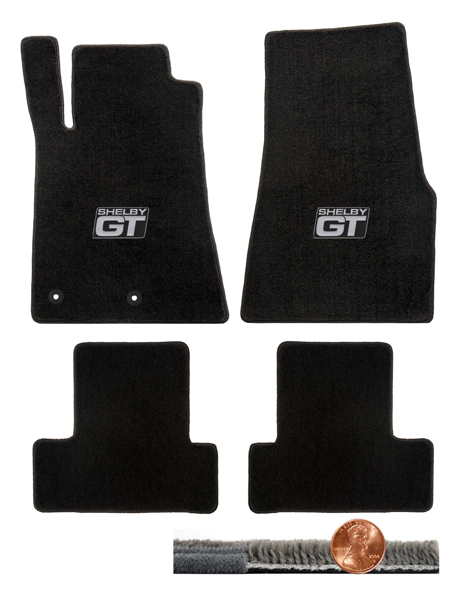 2011 2012 Mustang 4pc Black Ultimat Floor Mats Set - Silver Shelby GT ...