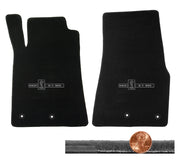 2013 2014 Shelby Mustang Black Velourtex Front Floor Mats - GT500 Cobra Logos