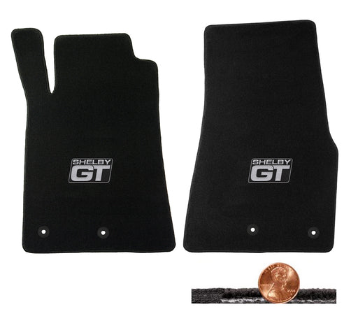 2013 2014 Shelby Mustang Black Looped Front Floor Mats Set - Shelby GT Logo