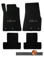 2013 2014 Shelby Black Velourtex Front & Rear Floor Mats - GT-500 Cobra Logos