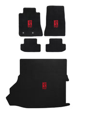 2015-2018 Shelby w Shaker Black Velourtex 5pc Floor Trunk Mat Red GT350R Snake