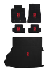2015-2018 Shelby w Shaker Black Ultimat 5pc Floor Trunk Mats Red GT350R Snake