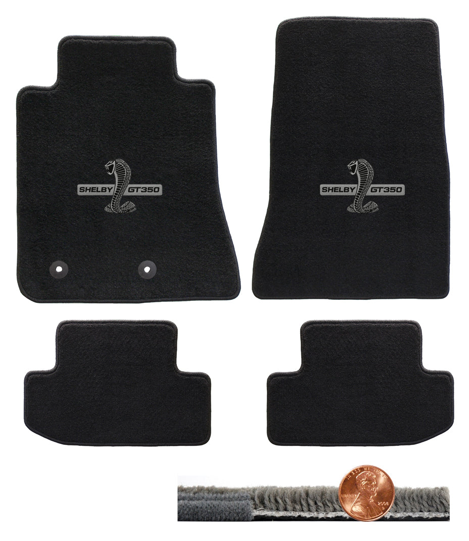 2015-2020 Shelby Mustang Black Ultimat 4pc Floor Mats - GT-350 Snake E ...