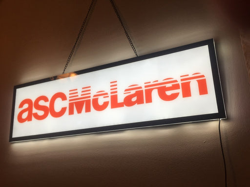 ASC McLaren Large LED Light Up Garage Man Cave Wall Sign 38" x 11" Capri Mustang