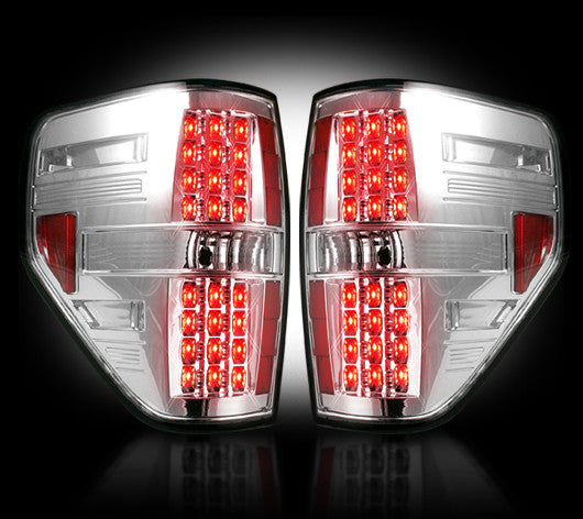 2009-2014 Ford F-150 & SVT Raptor Rear LED Tail Lights Lamps Clear Lenses