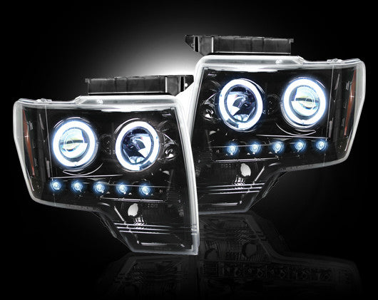 2009-2014 Ford F-150 & Raptor SVT RECON  Projector CCFL Halo Headlights