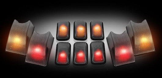 2003-09 Hummer H2 Smoked Cab Roof Lights Lenses - Set of 10 w/ Amber Bulbs