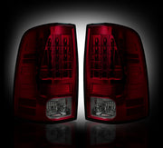 2009-2013 Ram 1500 2500 3500 Rear Dark Smoked Red Taillights w/ Brake LED Bulbs