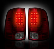 2013-14 Dodge Ram Rear Brake & Reverse Dark Red Taillights w/ Brake LED Bulbs