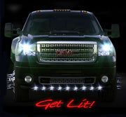 Ford Dodge GMC Universal Truck Front Air Dam 9pc Light Kit with White LED Bulbs