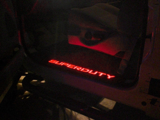 1999-2014 Ford Superduty Brushed Billet Door Sill Plates w/ Red Illumination