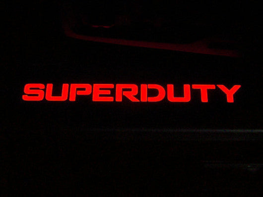 1999-2014 Ford Superduty Brushed Billet Door Sill Plates w/ Red Illumination