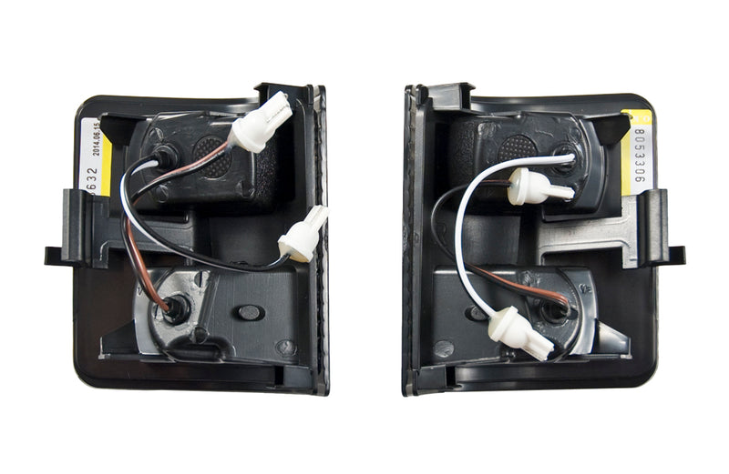 2008-2016 Ford Super Duty Smoked Side Mirror & Cab Roof Lenses w Amber LED Bulbs