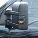 2008-2016 Ford Super Duty Truck Smoked Side Mirror Lenses - White LED Lights