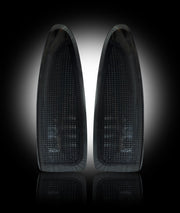 2003-2007 Ford Super Duty Smoked Side Mirror Lenses w/ White LED Lights