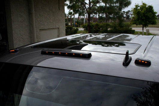 2007-2013 Chevy Silverado GMC Sierra Smoke Cab Roof Lights w/ Amber LEDs