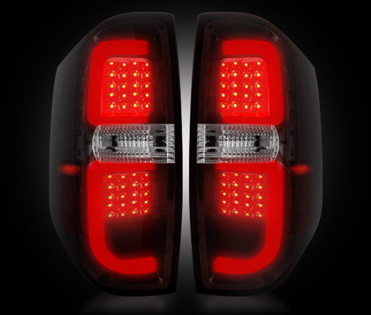 2014-16 Toyota Tundra Rear Brake Reverse Red Smoked Taillights w Brake LED Bulbs