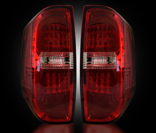 2014-16 Toyota Tundra Rear Brake Reverse Red Lense Taillights w/ Brake LED Bulbs