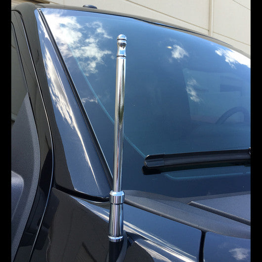 1999-2016 F250 350 Bulldog Chrome Billet 8" Short High Gain Radio Antenna