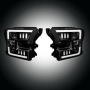 2015-2017 Ford F150 RECON Smoked Black Projector Headlights w/ LED Light Trim