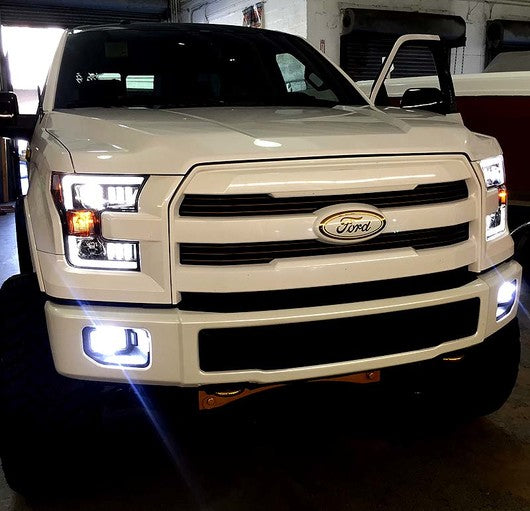 2015-2017 Ford F150 RECON Smoked Black Projector Headlights w/ LED Light Trim