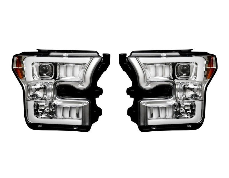 2015-2017 Ford F150 RECON Clear Lens Projector Headlights w/ LED Light Trim