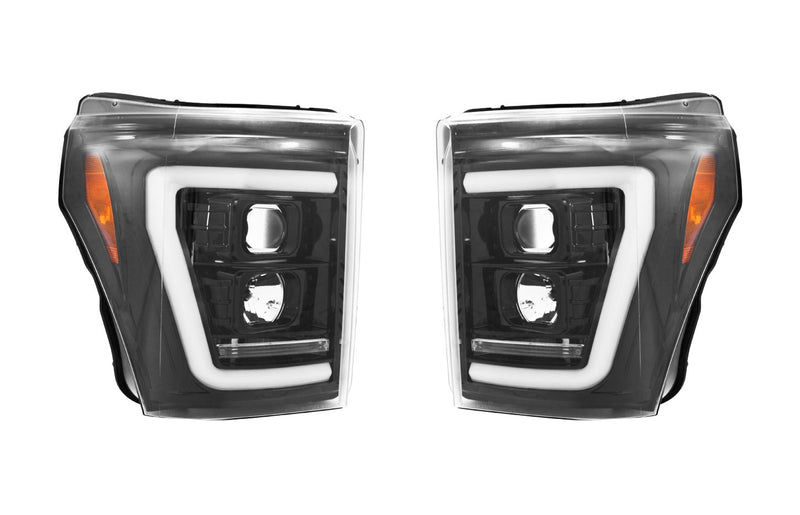2011-2016 Ford F250 F350 Super Duty RECON Smoked OLED Halo Projector Headlights