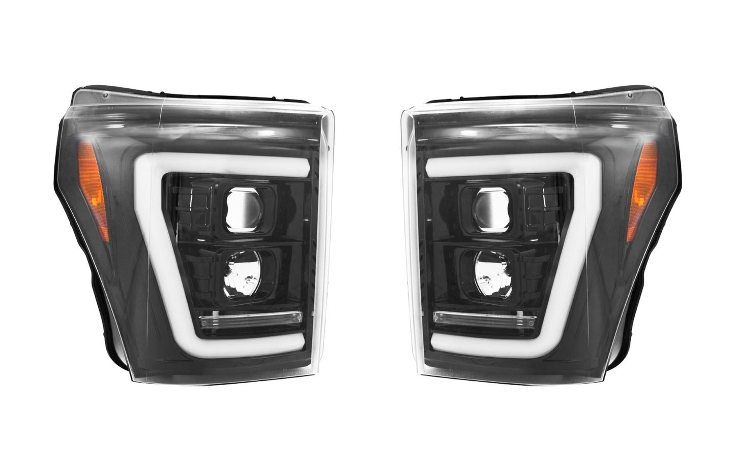 2011-2016 Ford Super Duty RECON Smoked OLED Halo Scanning Projector Headlights