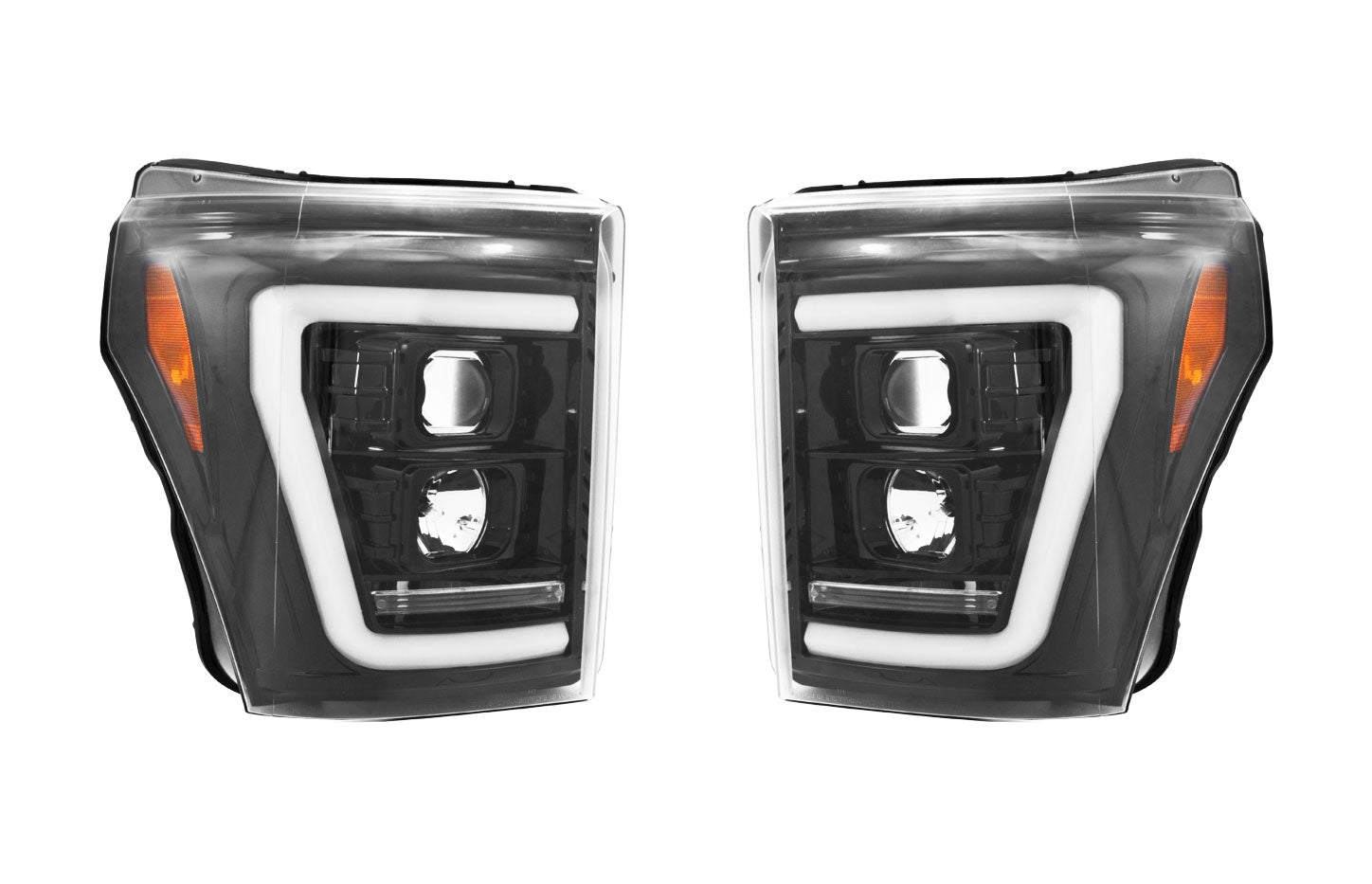 2011-2016 Ford Super Duty RECON Smoked OLED Halo Scanning Projector Headlights
