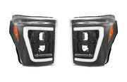 2011-2016 Ford Super Duty RECON Smoked OLED Halo Scanning Projector Headlights