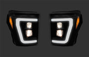 2011-2016 Ford F250 F350 Super Duty RECON Smoked OLED Halo Projector Headlights