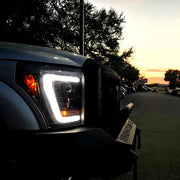 2011-2016 Ford F250 F350 Super Duty RECON Smoked OLED Halo Projector Headlights