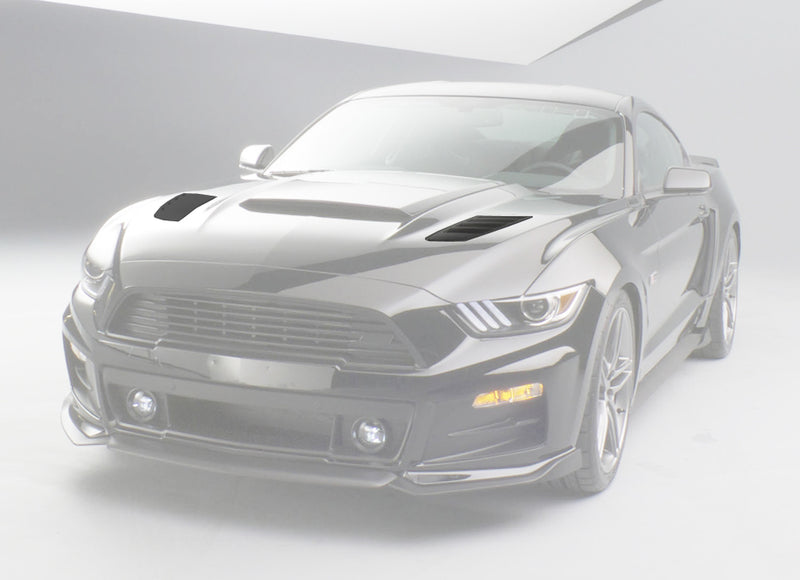 2015-2017 Ford Mustang GT 5.0 Roush 421869 Hood Vent Heat Extractors Black Pair