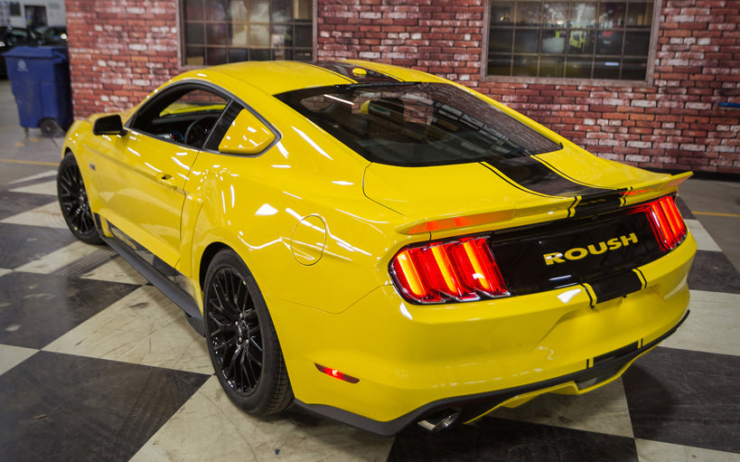 Oval Rear Wing 2015-2023 Mustang Coupe Roush Rear Spoiler Wing Triple Yellow H3 42188 ...