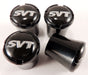 Ford SVT All Black Valve Stem Caps w/ Logo in Chrome Trim - 4pc Set Fits Any SVT