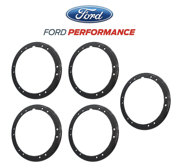 2021-2023 Bronco Genuine Ford 5pc Gloss Black Aluminum Bead Lock Trim Ring Kit